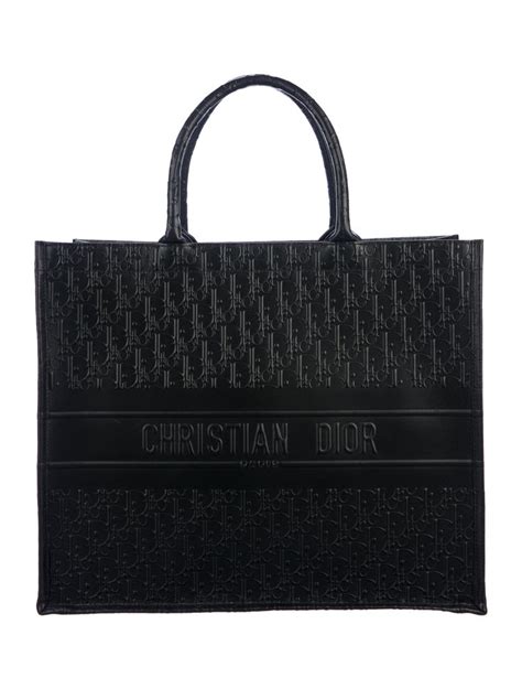 dior book tote black floral|christian dior black leather tote.